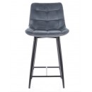 Стул барный SIGNAL CHIC H-2 Velvet Bluvel 14 серый/черный